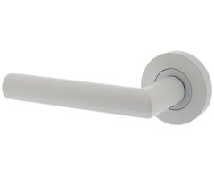 Intersteel enkele deurklink Bastian links op ronde rozet 52x10mm met nokken wit