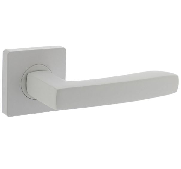 Intersteel enkele deurklink Minos rechts op vierkant rozet wit