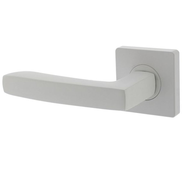 Intersteel enkele deurklink Minos links op vierkant rozet wit