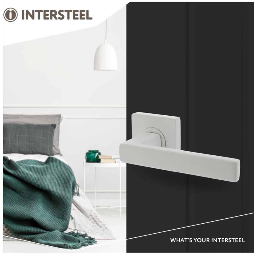Intersteel enkele deurklink Hera links op vierkant rozet wit - Afbeelding 3
