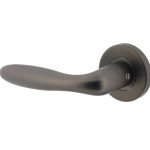 Intersteel enkele deurklink Jupiter links op rozet ø53x8mm rvs antraciet grijs