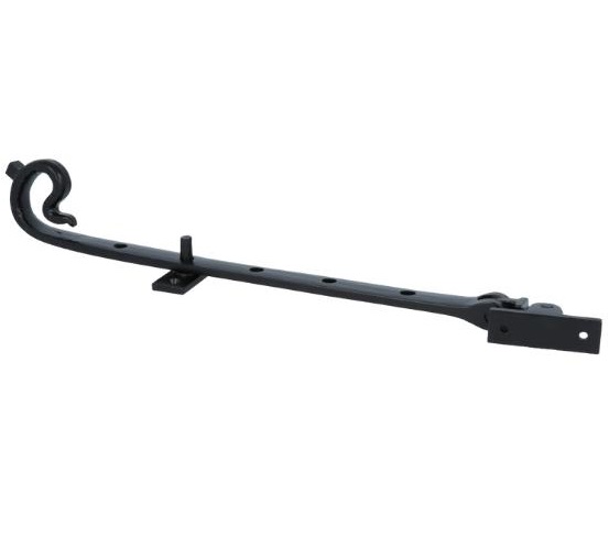 Raamuitzetter met krul 300mm ijzer zwart