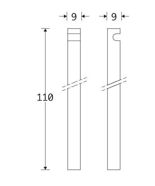 Losse espagnoletstang voor Kruk/Pomp espagnoletten 9x1100mm glans nikkel - Afbeelding 2