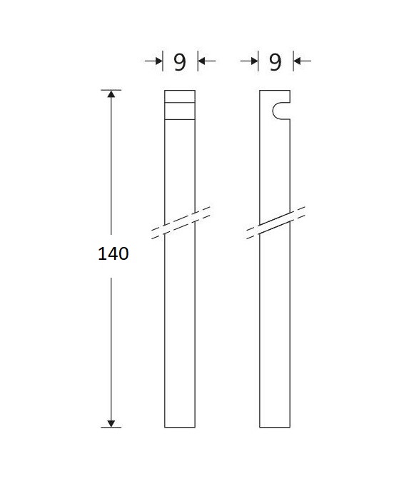 Losse espagnoletstang voor Kruk/Pomp espagnoletten 9x1400mm mat nikkel ongelakt - Afbeelding 2