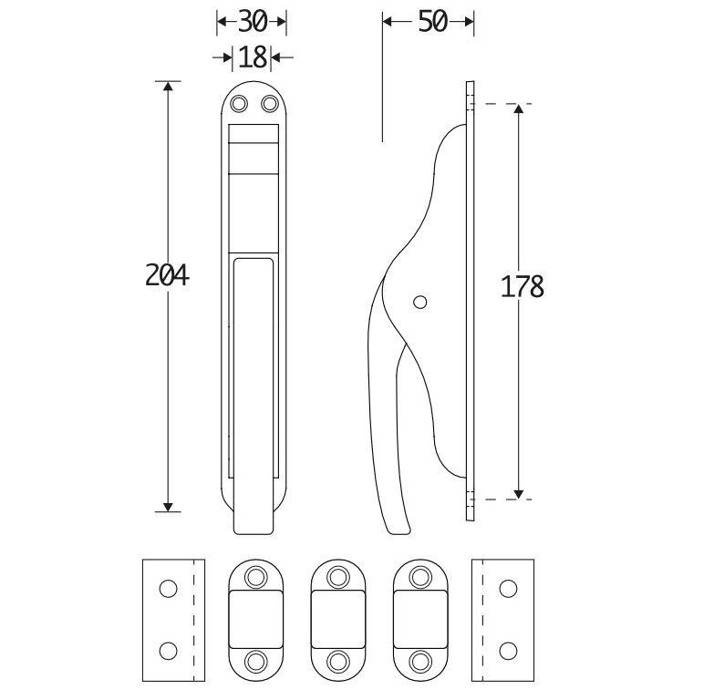 Pomp-espagnolet Elegant messing Ongelakt Inclusief 2 Stangen - Afbeelding 2