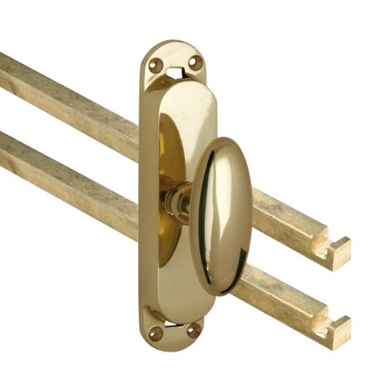 Kruk-espagnolet Ei ovaal messing Gelakt Inclusief 2 Stangen