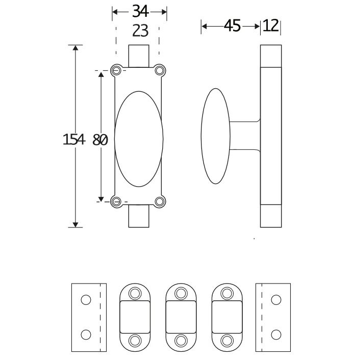 Kruk-espagnolet Ei glans nikkel Inclusief 1 Stang - Afbeelding 2