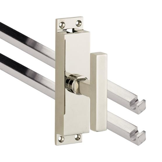 Kruk-espagnolet Kare glans nikkel Inclusief 2 Stangen