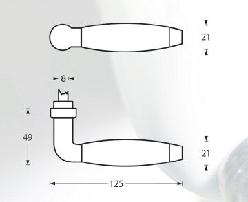 Intersteel enkele deurklink Antonnet nikkel mat/ebbenhout - Afbeelding 2