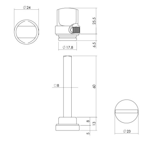Intersteel wc-olive los 8mm chroom mat - Afbeelding 2