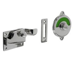 Intersteel wc-overslag met bocht en tekst “groen/rood” nikkel