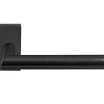 Deurklink BASIC LBII-19Q32G op rechthoekig rozet PVD Gunmetal