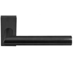 Deurklink BASIC LBII-19Q32G op rechthoekig rozet PVD Gunmetal