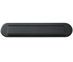 Briefplaat ORION ovaal rvs zwart