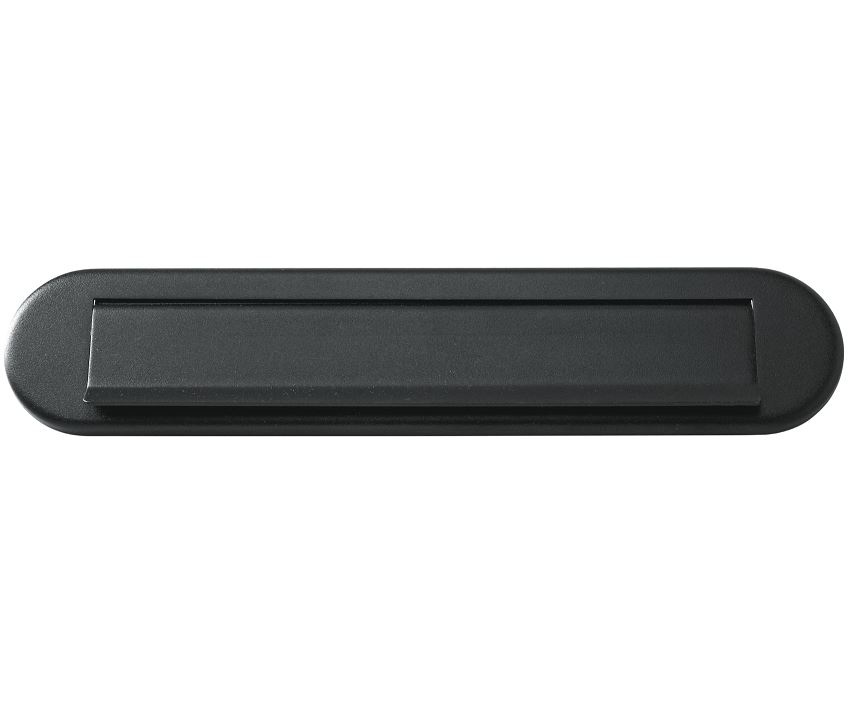 Briefplaat ORION ovaal rvs zwart