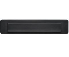 Briefplaat QUADRA rechthoek rvs zwart