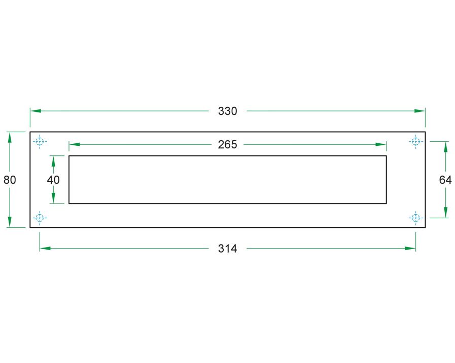 Briefplaat QUATTRO rechthoek rvs zwart - Afbeelding 2