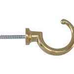 Schroefhaak Borst 42mm messing gelakt