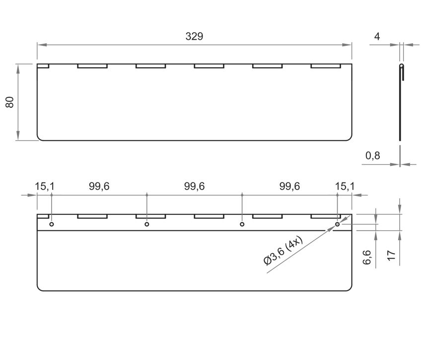 Tochtklep rechthoek zwart - Afbeelding 2