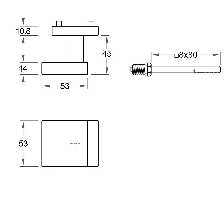 Voordeurknop QUATTRO excentrisch rvs mat - Afbeelding 2