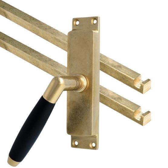 Kruk-espagnolet Ton Model Links messing Antiek Inclusief 2 Stangen