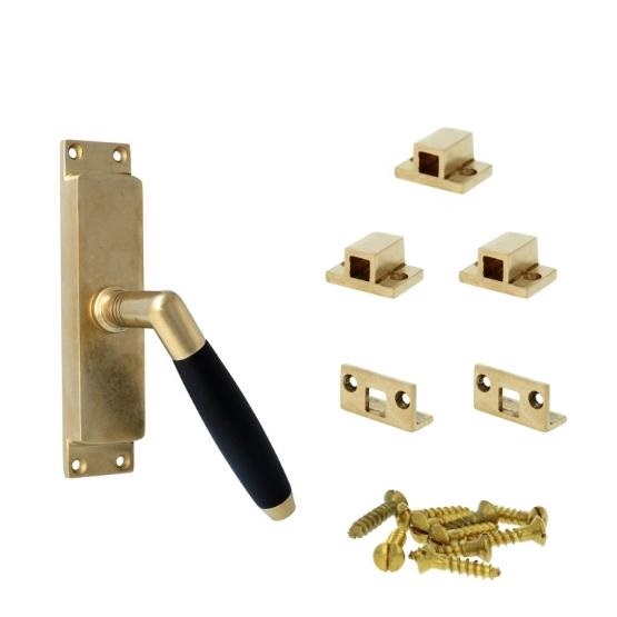 Kruk-espagnolet Ton Model Rechts messing Antiek Inclusief 2 Stangen - Afbeelding 3