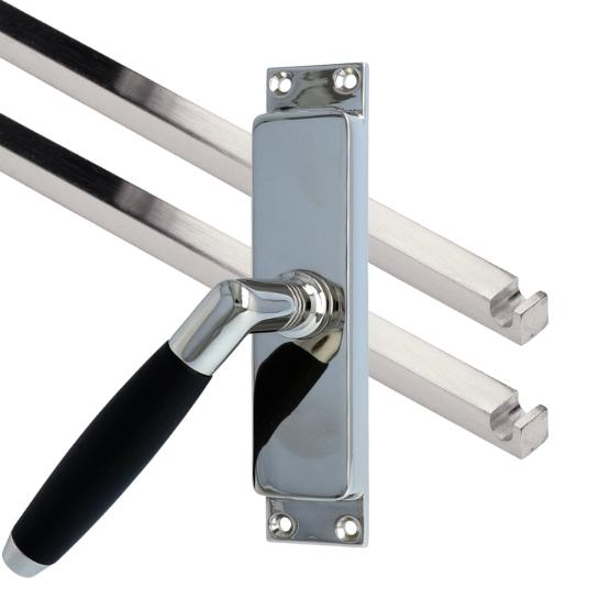 Kruk-espagnolet Ton Model Links glans nikkel Inclusief 2 Stangen