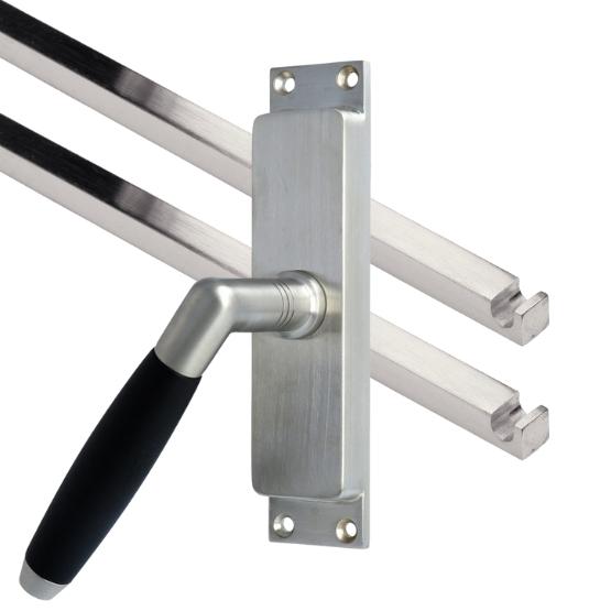 Kruk-espagnolet Ton Model Links mat nikkel Ongelakt Inclusief 2 Stangen