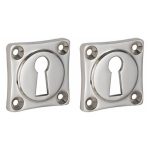 Set van twee sleutelplaatjes vierkant 39 mm glans nikkel