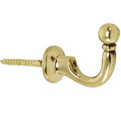 Schroefhaak Kogel 35mm messing gelakt