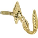 Schroefhaak Enkel 35mm messing gelakt