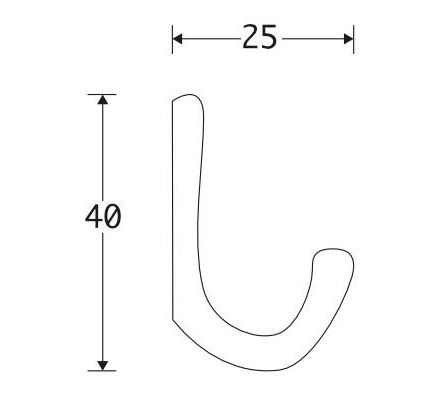 Kanhaak Dubbel 40mm aluminium wit gelakt - Afbeelding 2