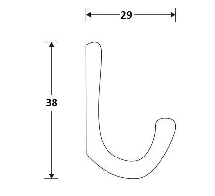 Kanhaak Enkel 38mm aluminium wit gelakt - Afbeelding 2