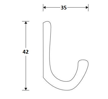 Kanhaak Enkel 42mm aluminium glans nikkel - Afbeelding 2