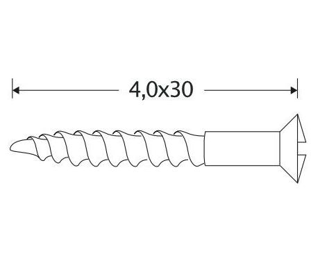Houtschroef (4 stuks) 4,0x30 mm mat zwart - Afbeelding 2
