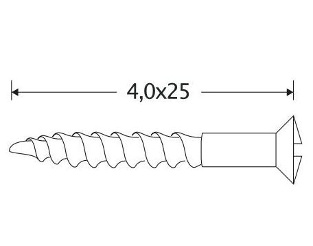 Houtschroef (4 stuks) 4,0x25 mm mat zwart - Afbeelding 2