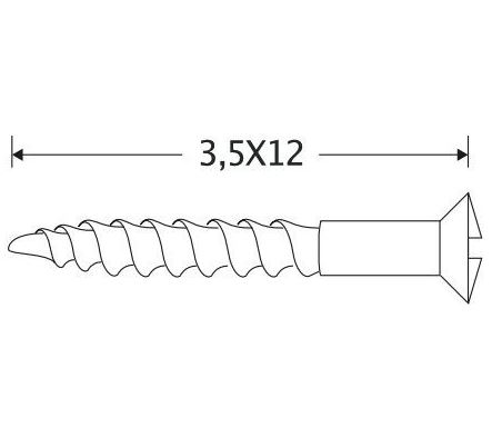 Houtschroef (4 stuks) 3,5x12 mm mat zwart - Afbeelding 2
