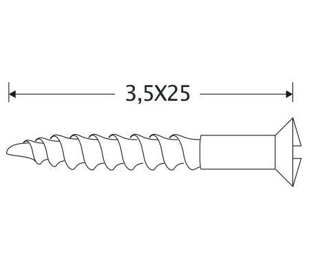 Houtschroef (4 stuks) 3,5x25 mm messing ongelakt - Afbeelding 2