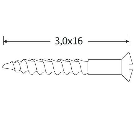 Houtschroef (4 stuks) 3,0x16 mm messing ongelakt - Afbeelding 2