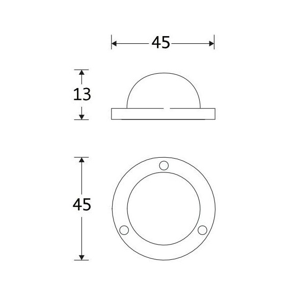 Moerkap Elegant 45x13mm mat nikkel ongelakt - Afbeelding 2