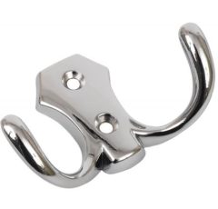 Kapstokhaak dubbel chroom glans