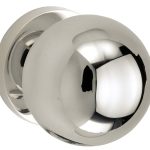 Knopkruk op geveerd rozet Kogel 50mm/Vivo glans nikkel