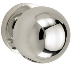 Knopkruk op geveerd rozet Kogel 50mm/Vivo glans nikkel