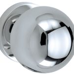 Knopkruk op geveerd rozet Kogel 50mm/Vivo glans chroom