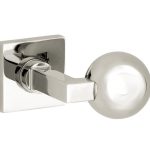 Knopkruk op geveerd rozet verdekt Bauhaus glans nikkel