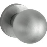 Knopkruk op geveerd rozet Kogel 50mm/Vivo mat nikkel ongelakt