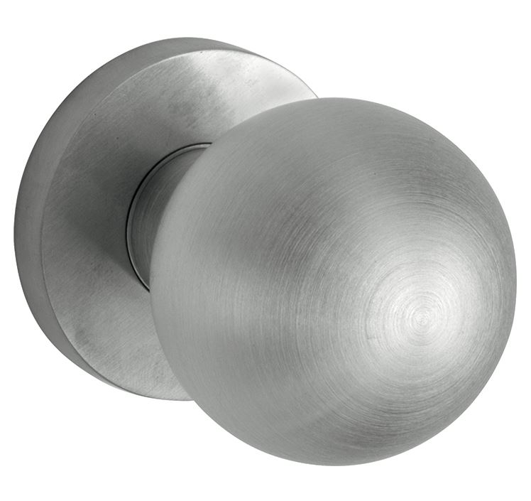 Knopkruk op geveerd rozet Kogel 50mm/Vivo mat nikkel ongelakt