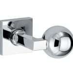 Knopkruk op geveerd rozet verdekt Bauhaus glans chroom