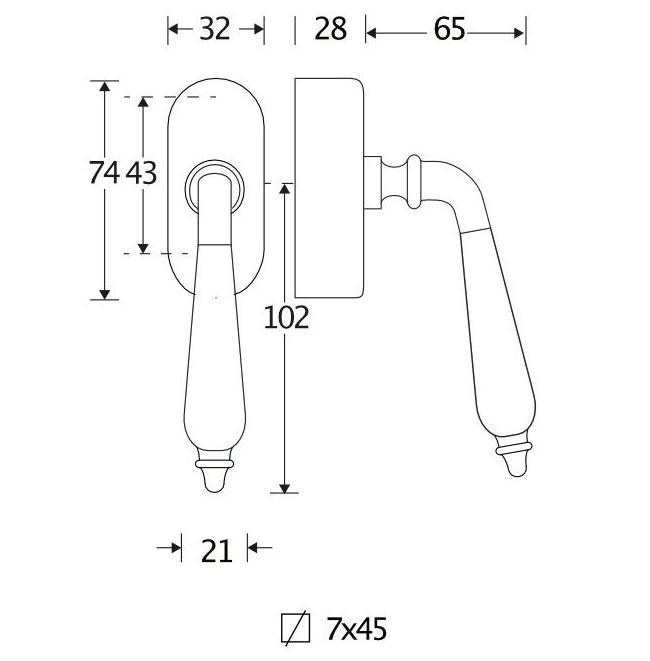 SKG2 Draaikiepgarnituur afsluitbaar Antique ebben/Elegant messing gelakt - Afbeelding 2