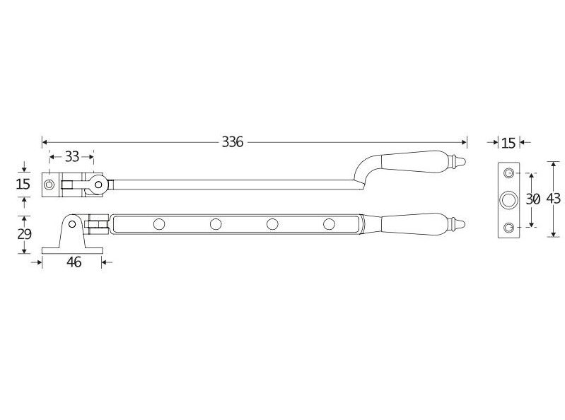 Uitzetijzer Antique ebben glans nikkel - Afbeelding 2